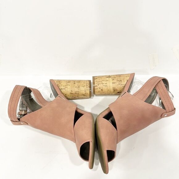 G by Guess Women’s Light Blush Jonra Round Cork Heeled Sandals Sz 11 - Picture 7 of 10